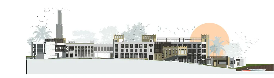 Street elevation of the Likoni Community Resource Centre